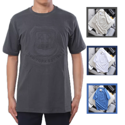 Áo Thun Nam Cổ Tròn Dập Nổi Logo Vải Thun Cotton - AB386