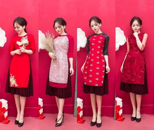 Áo dài cách tân họa tiết cho tuổi thanh xuân thêm sắc màu