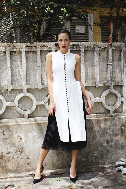 Áo dài nữ cách tân 2019 pha trộn nét hiện đại và truyền thống