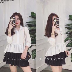 Áo sơ mi nữ lai bèo voan lụa