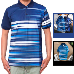 Áo Thun Nam Cổ Bẻ Sọc Ngang Tay Ngắn - AS040