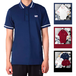 Áo Thun Nam Polo Cá Sấu Poly Cổ Phối Phối Tag - CS163