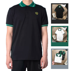 Áo Thun Nam Cá Sấu Có Cổ Viền Xanh Thêu Logo Rayman - CS167