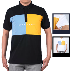 Áo Thun Nam Cổ Bẻ Thêu Chữ Phối Màu (Có Size 3XL) - CS176