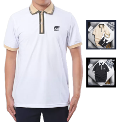 Áo Thun Nam Có Cổ Cá Sấu Viền Sọc Thêu Logo Bear (Có Size 3XL) - CS190