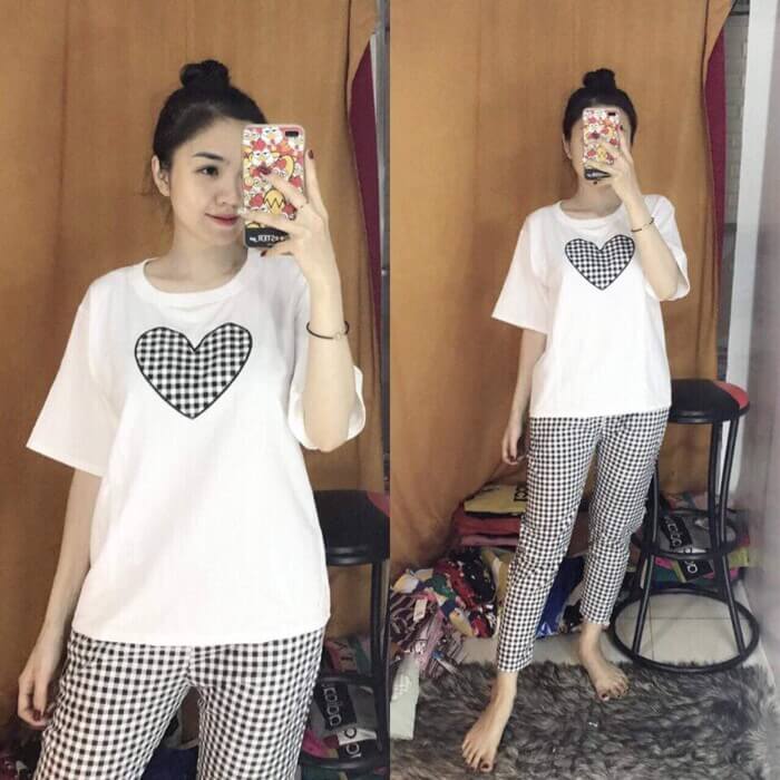 những kiểu đồ bộ thun may