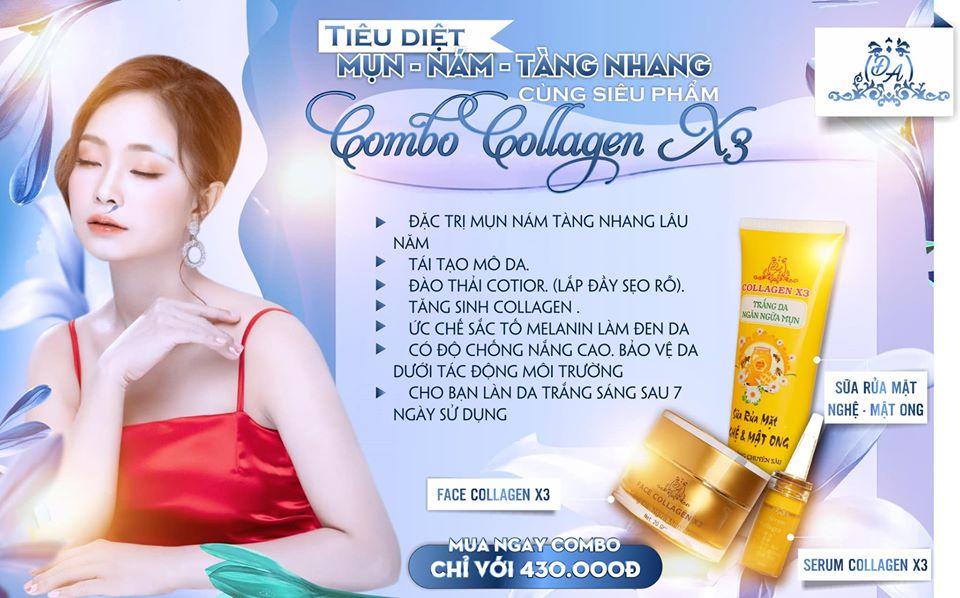 Chuyên phân phối combo dưỡng trắng da Collagen X3 Đông Anh tại HCM