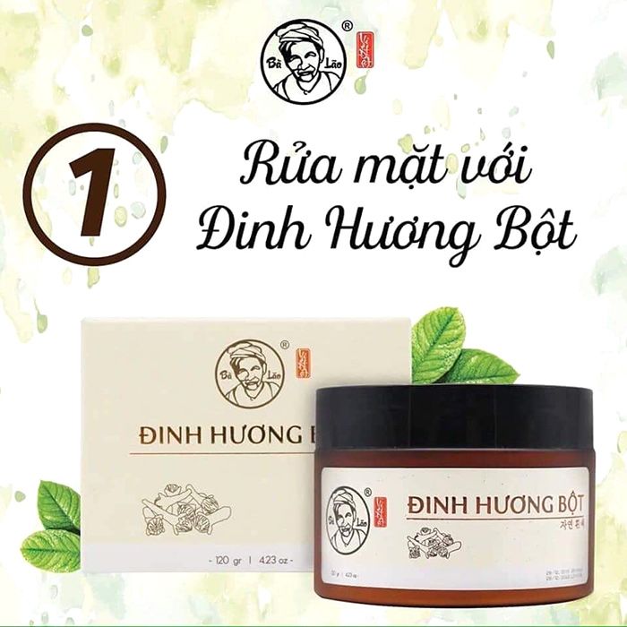 Bột Đinh Hương Bà Lão 120g giúp Rửa Mặt & Trị Mụn hiệu quả