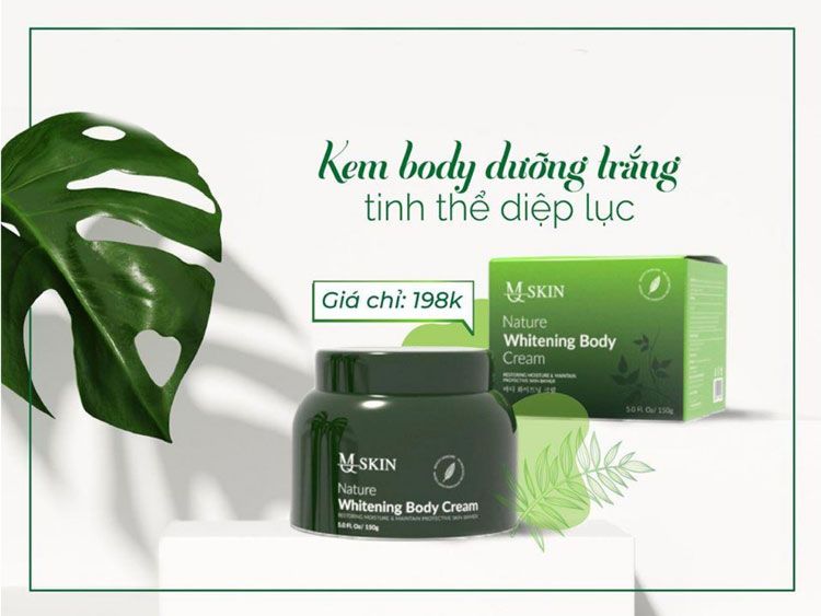 Kem body diệp lục MQskin làm trắng mịn da ngay tức thì