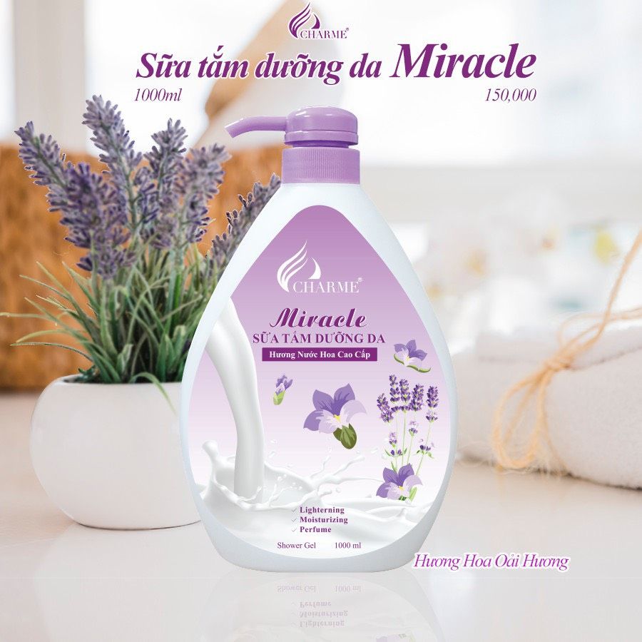 Sữa tắm nước hoa Charme Miracle 1000ml hương Lavender Sữa tắm nước hoa Charme Miracle 1000ml hương Lavender