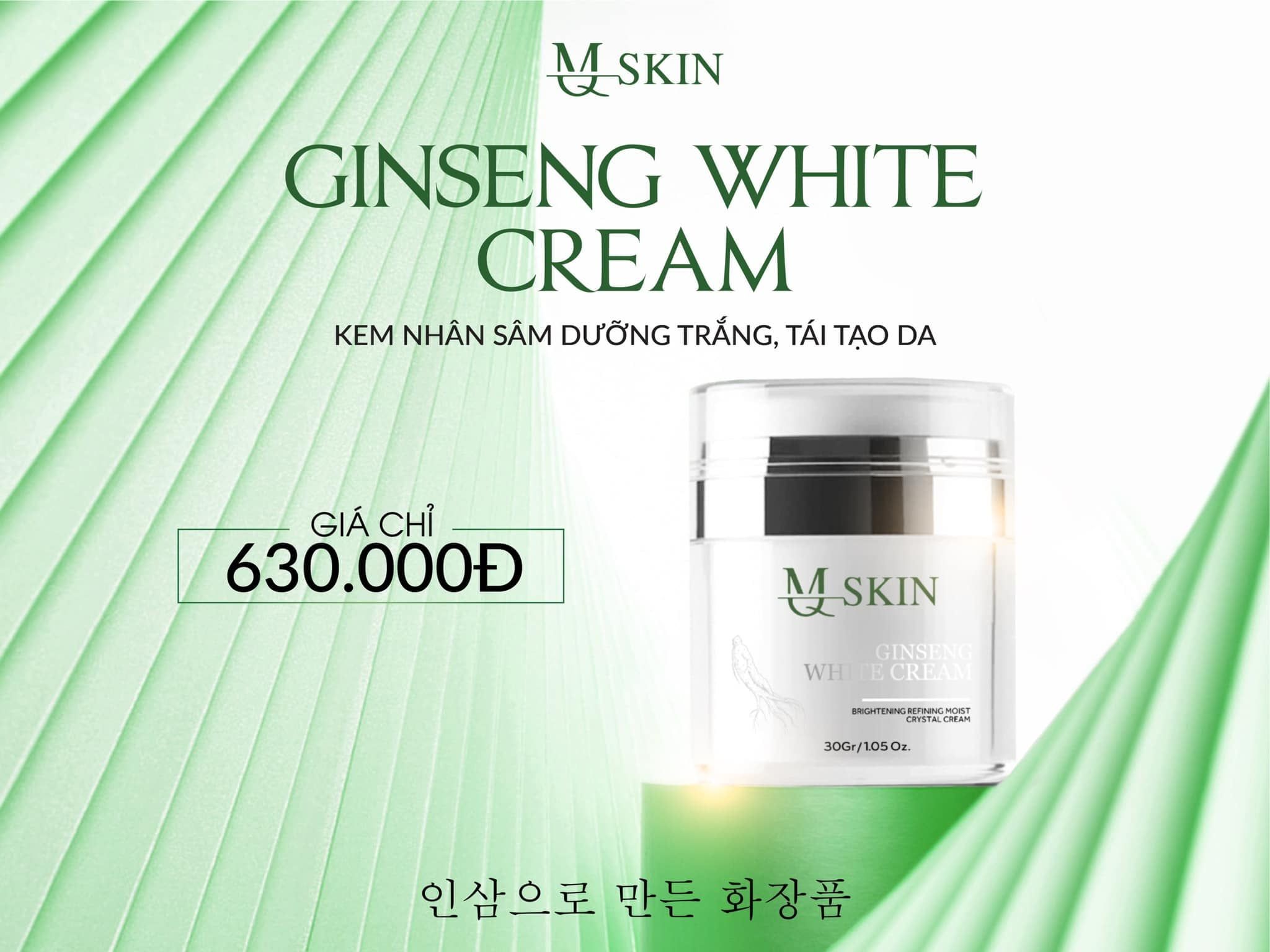 Nuôi dưỡng làn da cùng kem face nhân sâm MQ skin