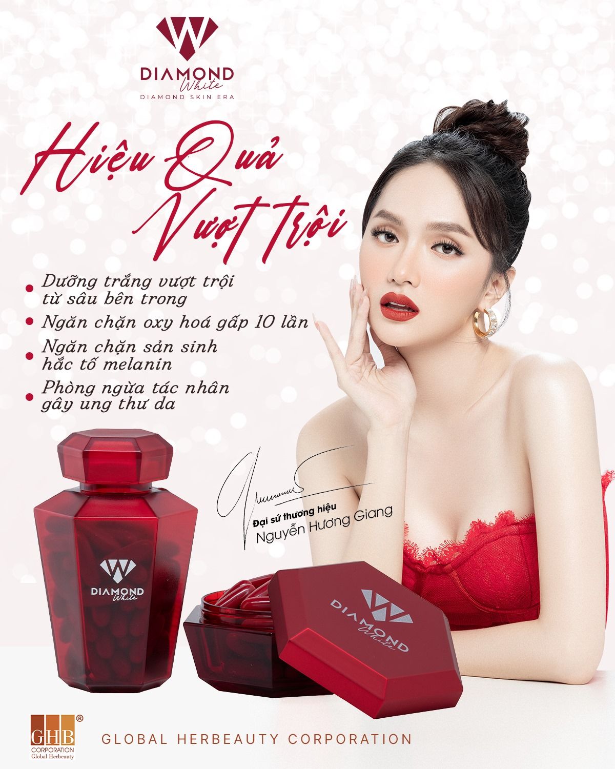 Hiệu quả dưỡng trắng da vượt trội của Diamond White