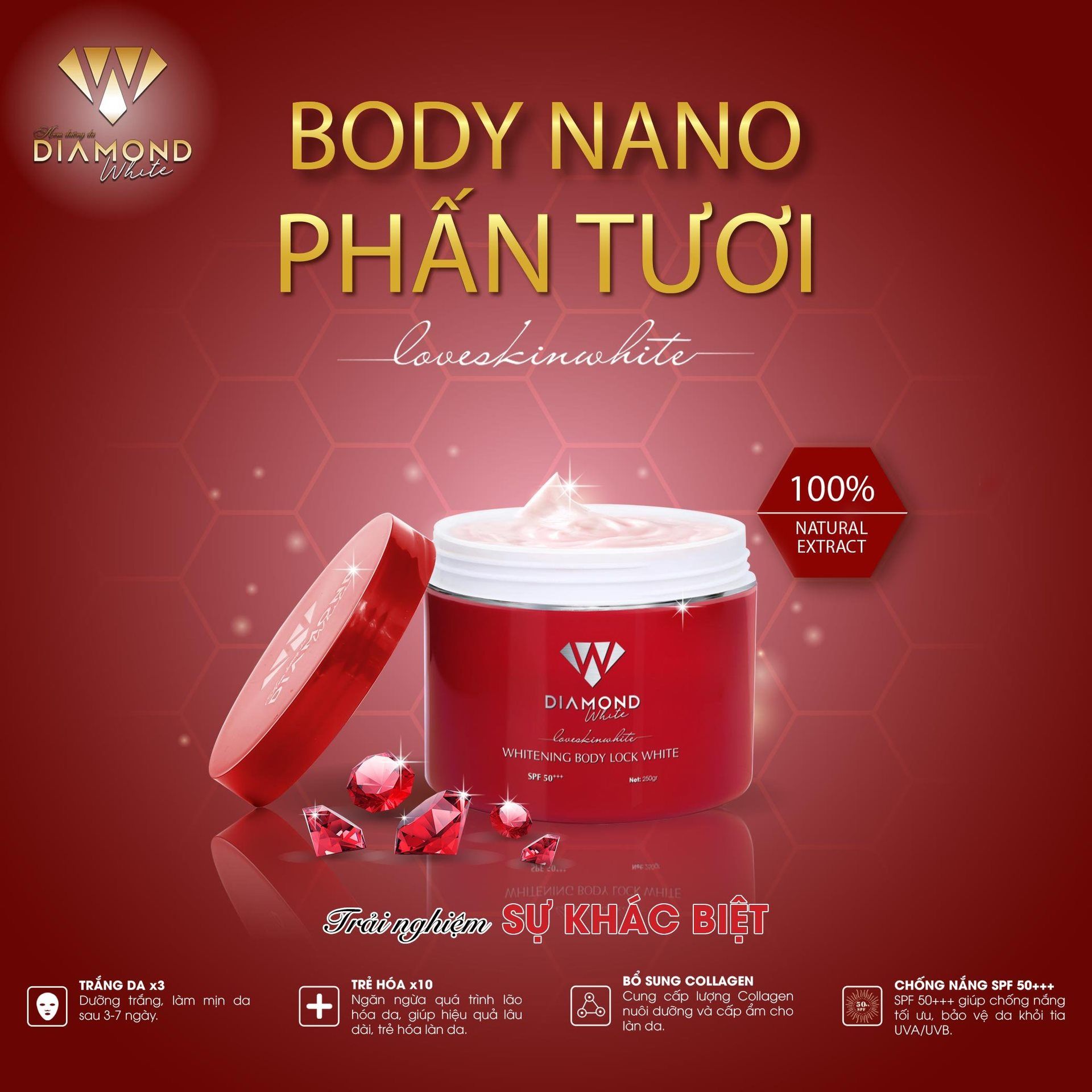 Kem Body Nano Phấn Tươi Diamond White Kem Body Nano Phấn Tươi Diamond White