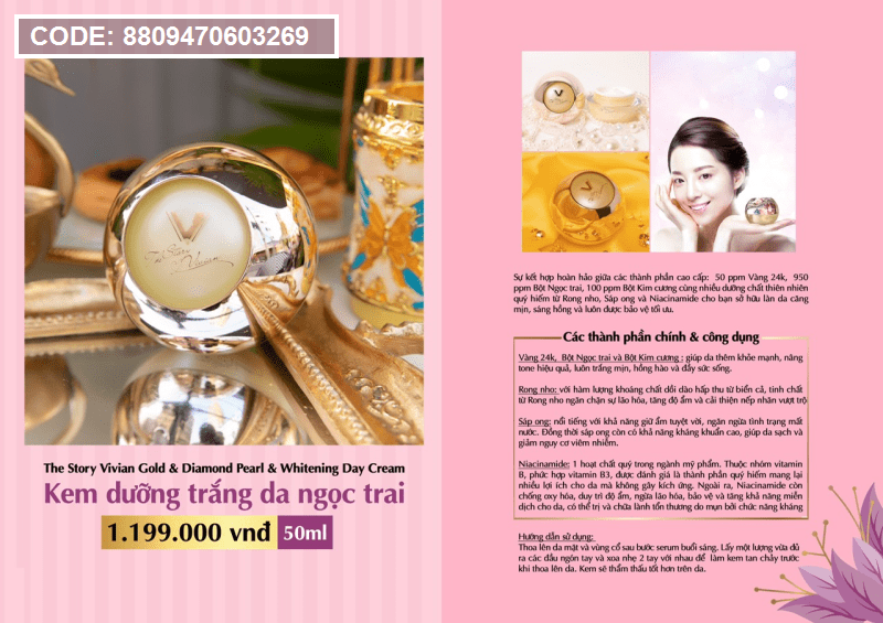 Kem Face dướng trắng da ngoc trai ban ngày The Story Vivian chính hãng Kem Face dướng trắng da ngoc trai ban ngày The Story Vivian chính hãng