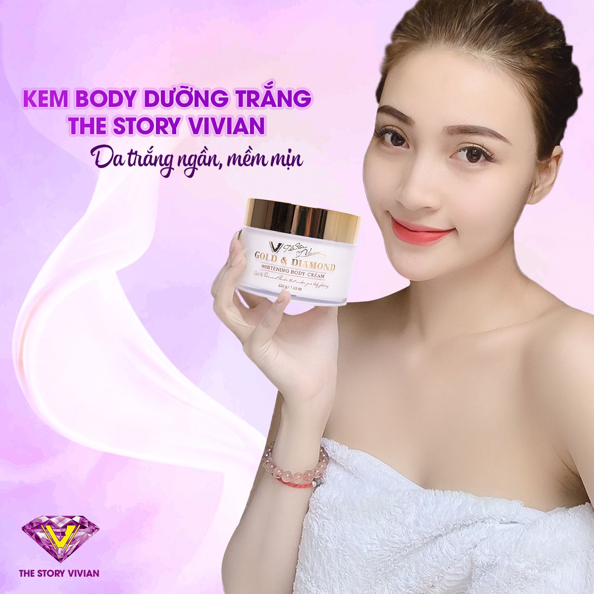 Kem dưỡng trắng da body The Story Vivian chính hãng
