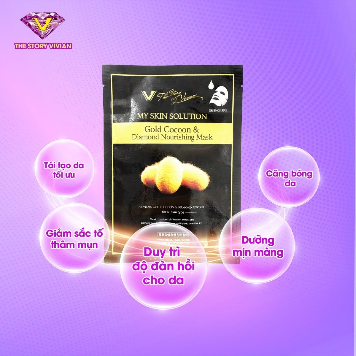 Mặt nạ kén tầm The Story Vivian chính hãng Mặt nạ kén tầm The Story Vivian chính hãng