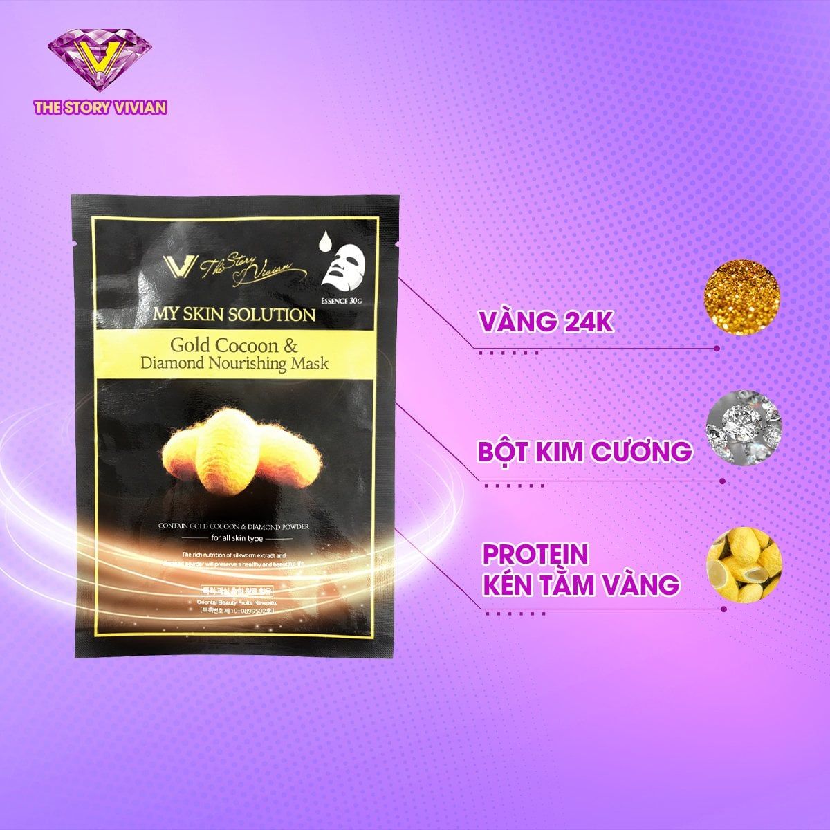 Mặt nạ kén tầm The Story Vivian chính hãng Mặt nạ kén tầm The Story Vivian chính hãng