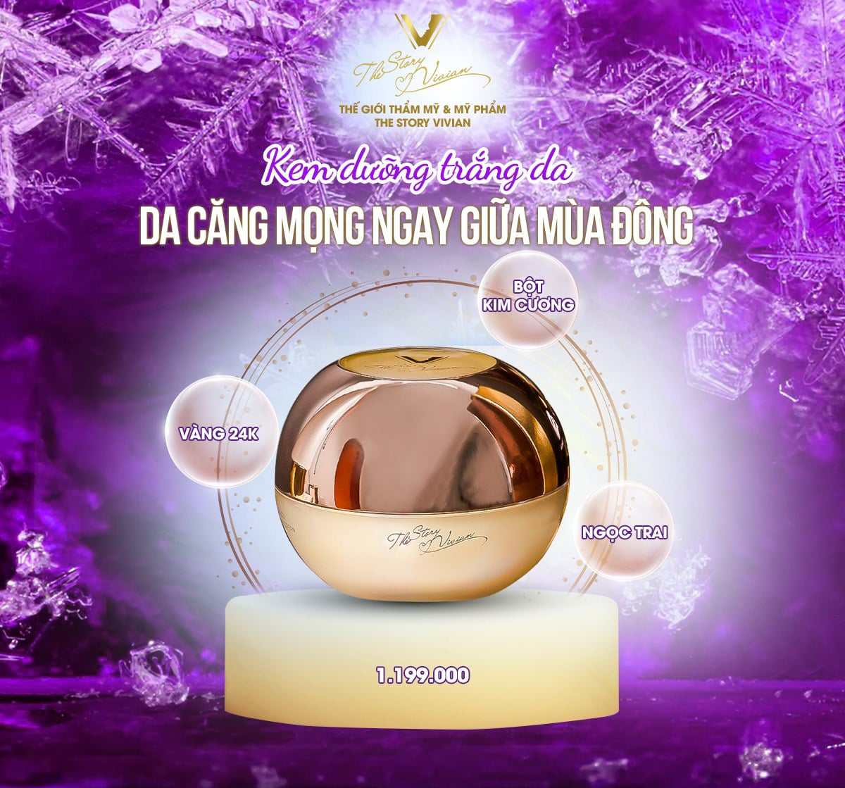 Kem dưỡng trắng da The Story Vivian hủ vàng