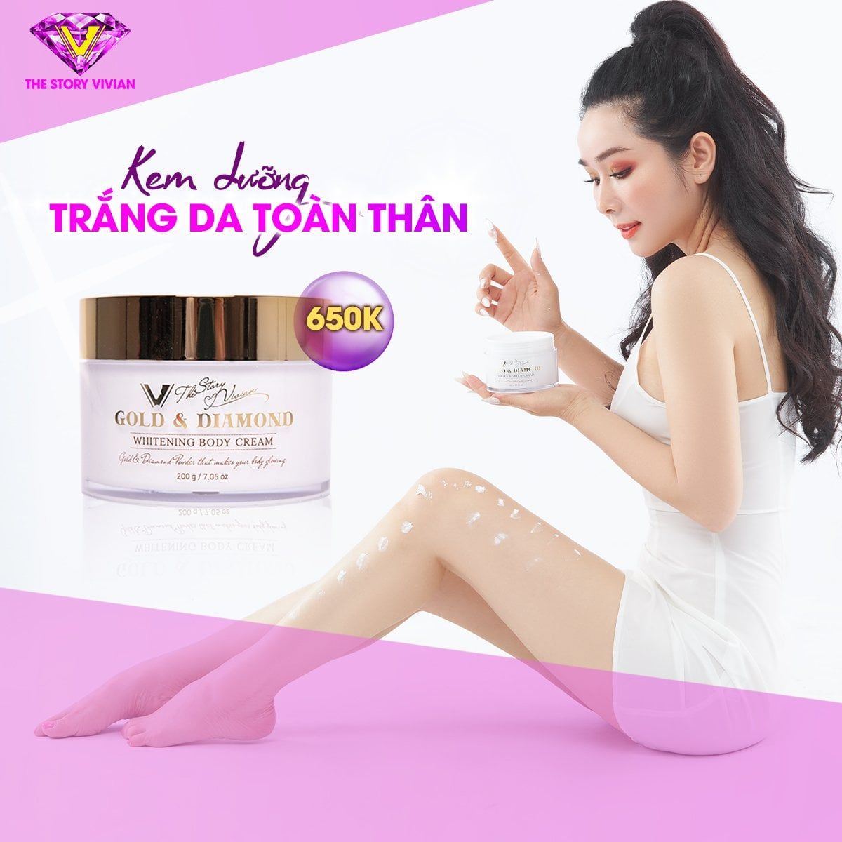 Kem body dưỡng trắng da The Story Vivian