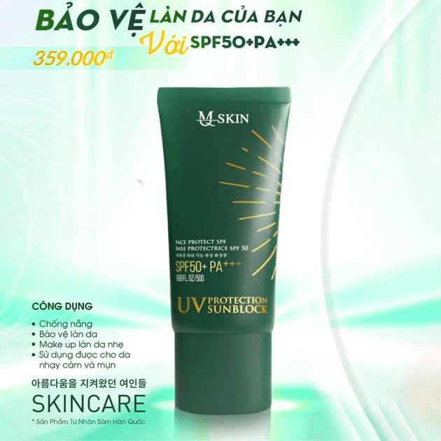 Kem chống nắng MQ Skin chính hãng Kem chống nắng MQ Skin chính hãng