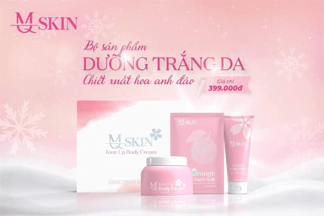 Bộ mỹ phẩm MQ Skin dưỡng trắng body da hoa anh đào chính hãng Bộ mỹ phẩm MQ Skin dưỡng trắng body da hoa anh đào chính hãng