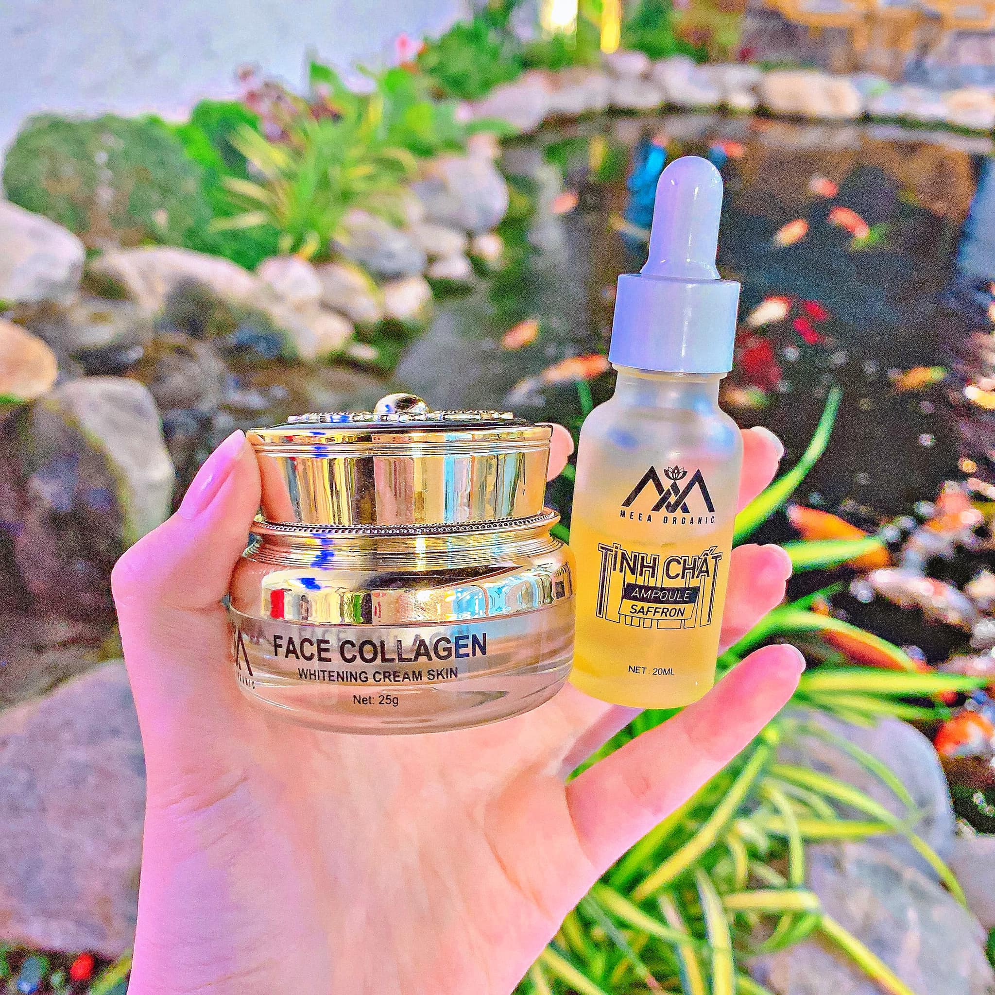 Combo kem face cá hồi kết hợp Tinh chất Ampoule Saffron Meea organic Combo kem face cá hồi kết hợp Tinh chất Ampoule Saffron Meea organic