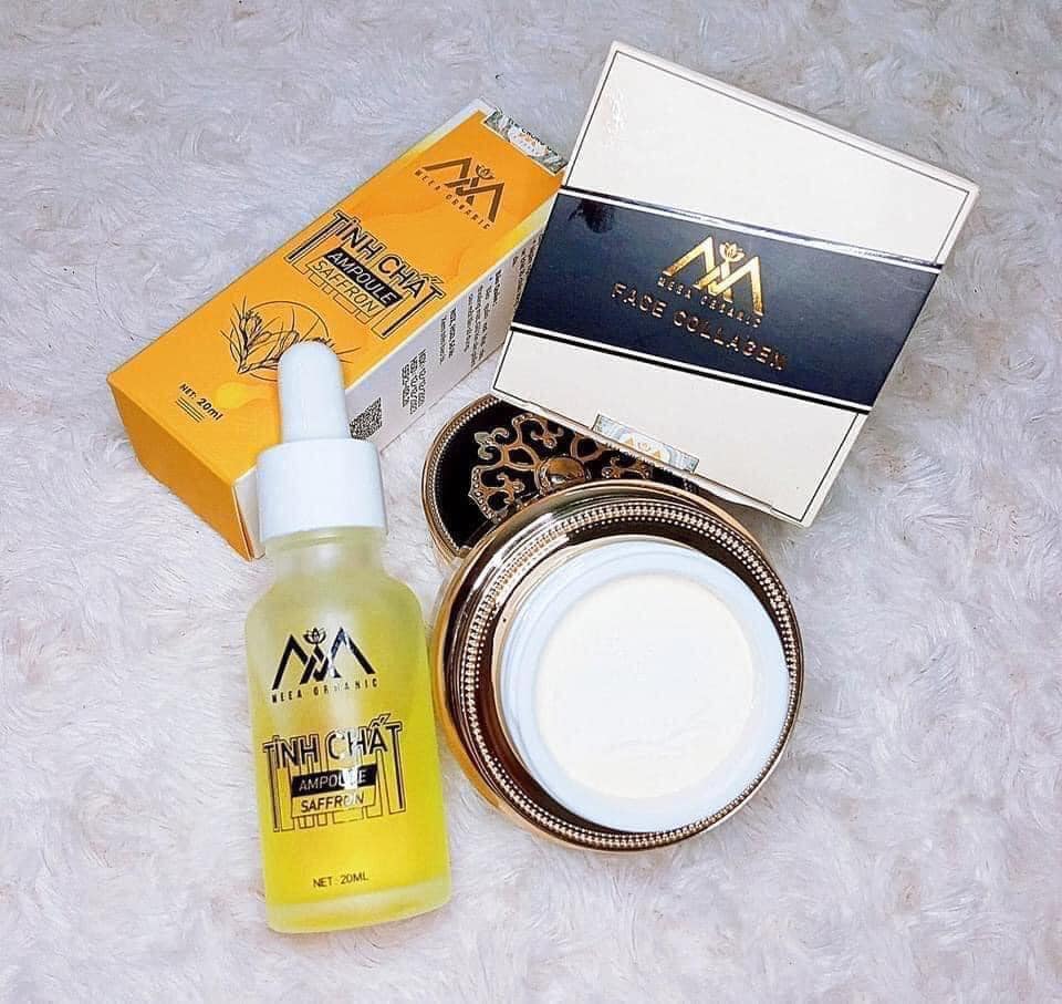 Combo kem face cá hồi kết hợp Tinh chất Ampoule Saffron Meea organic Combo kem face cá hồi kết hợp Tinh chất Ampoule Saffron Meea organic