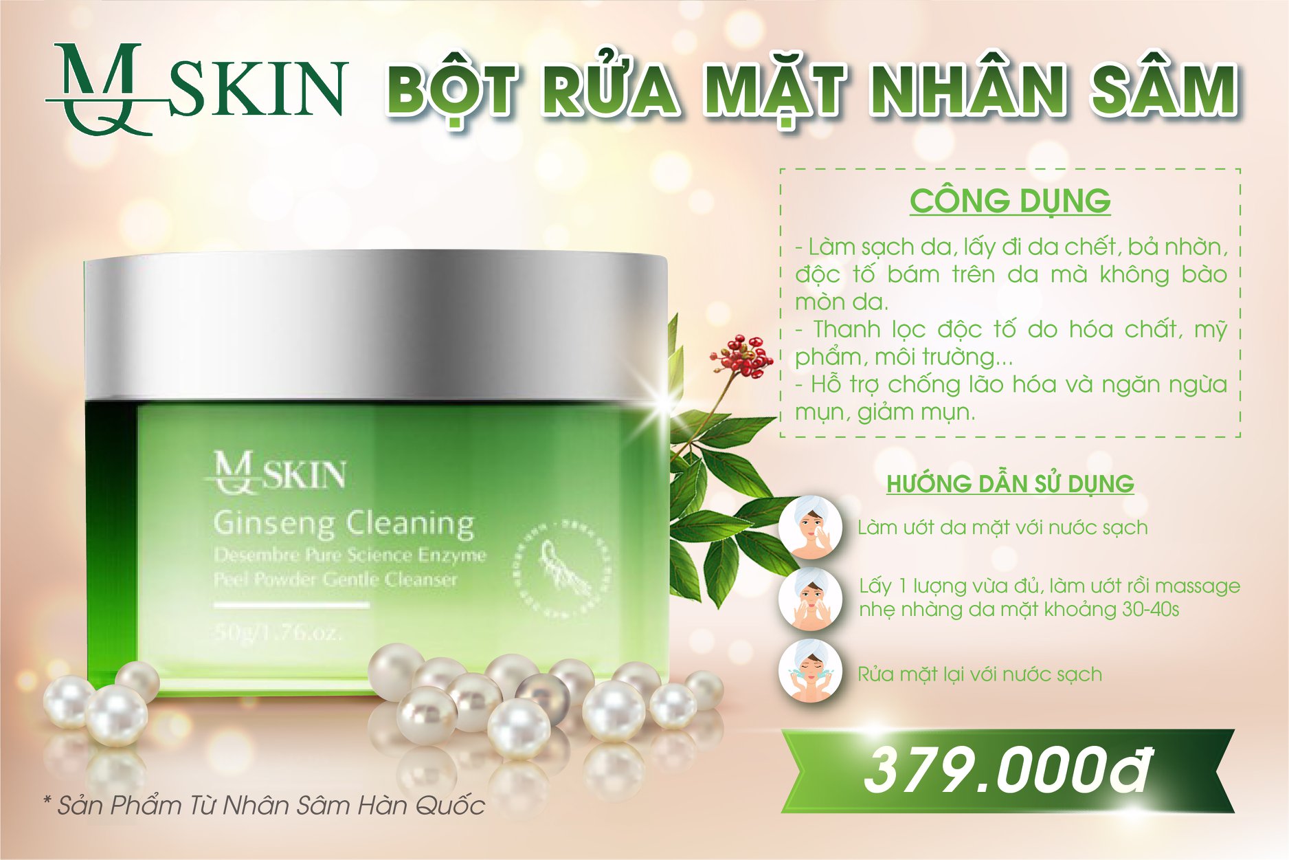 Combo 2 tái tạo nhân sâm phiên bản không sưng MQ Skin Combo 2 tái tạo nhân sâm phiên bản không sưng MQ Skin
