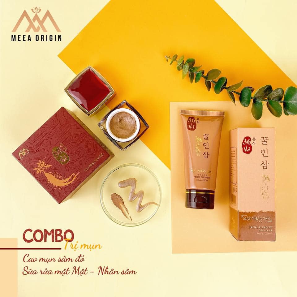 Combo sữa rữa mặt mật nhân sâm và cao sâm mụn 36 vị Combo sữa rữa mặt mật nhân sâm và cao sâm mụn 36 vị