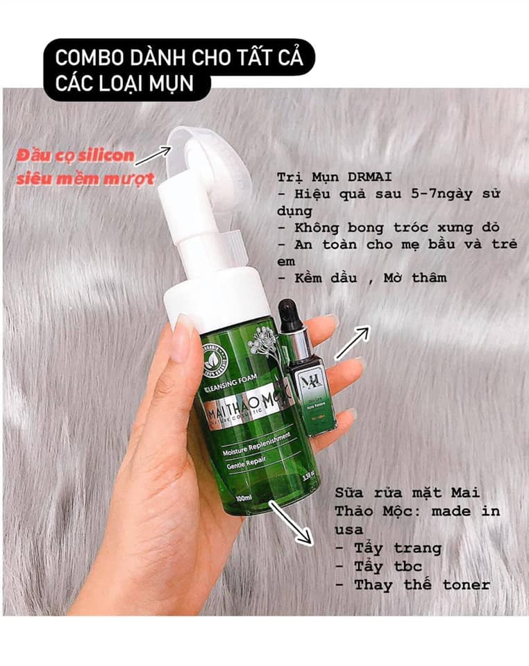 Combo sữa rữa mặt Mai thảo mộc và DR Mai diệt mụn Combo sữa rữa mặt Mai thảo mộc và DR Mai diệt mụn