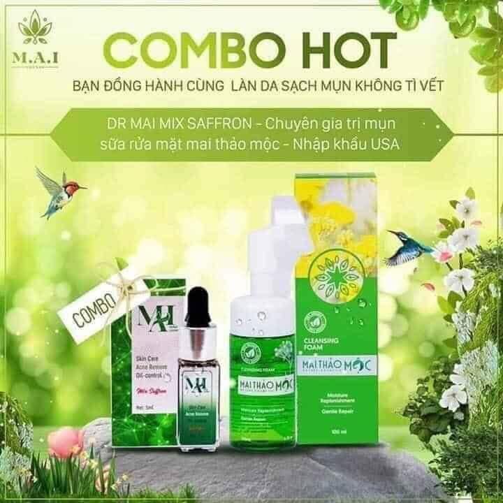 Combo sữa rữa mặt Mai thảo mộc và DR Mai diệt mụn