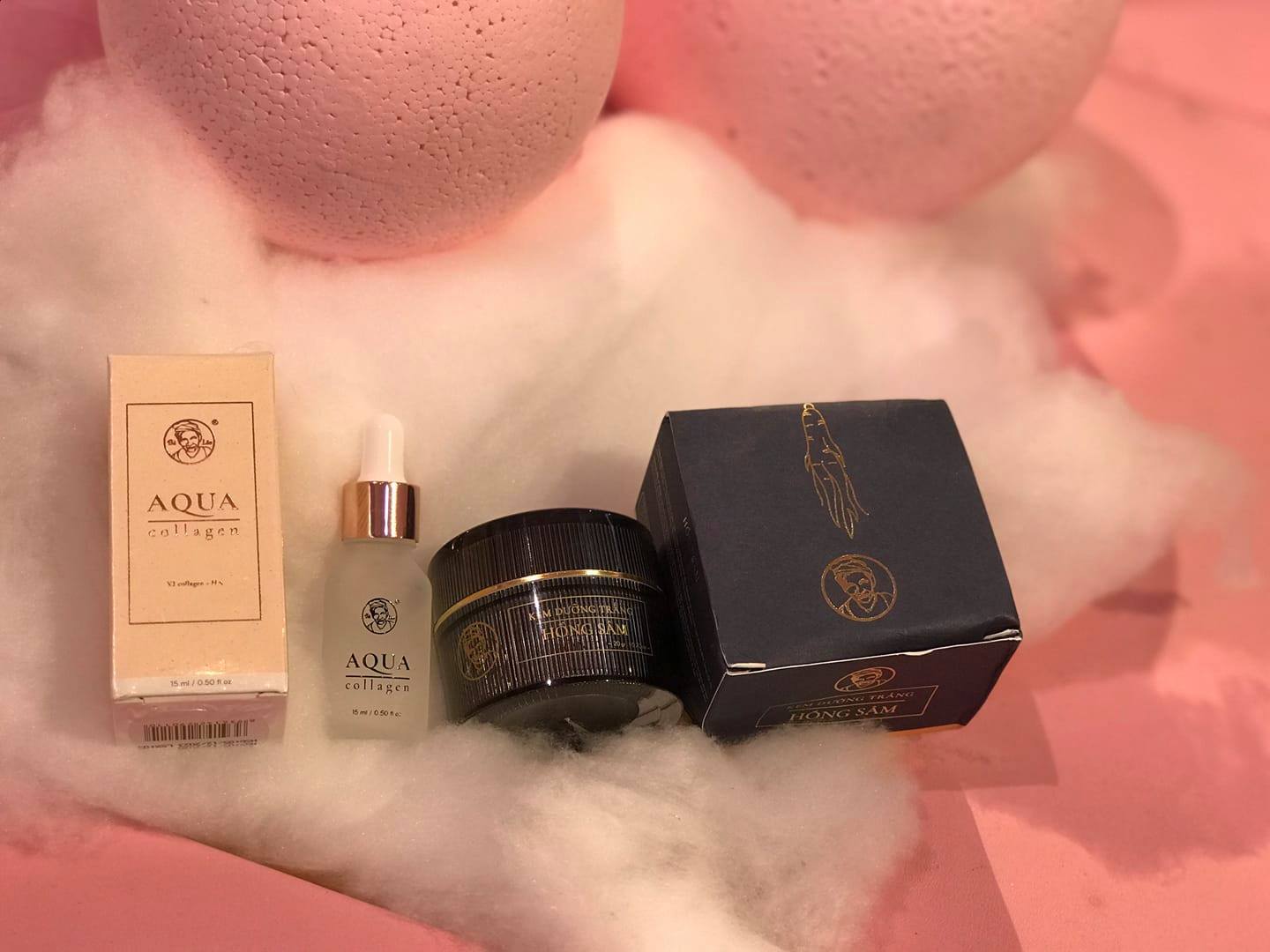 Combo kem hồng sâm bà lão kết hợp Aqua collagen bà lão Combo kem hồng sâm bà lão kết hợp Aqua collagen bà lão