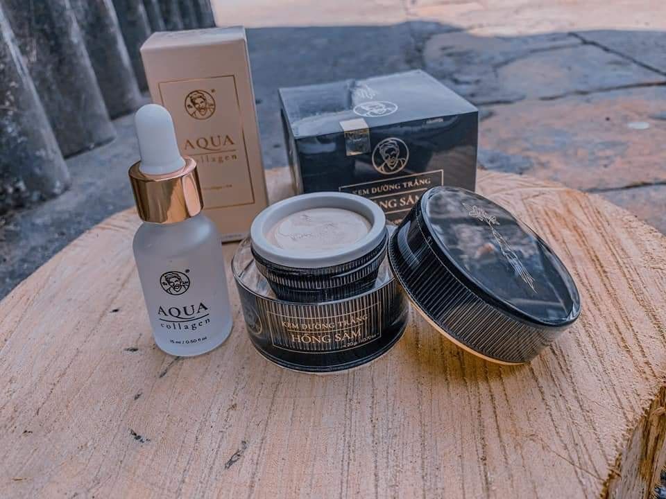 Combo kem hồng sâm bà lão kết hợp Aqua collagen bà lão Combo kem hồng sâm bà lão kết hợp Aqua collagen bà lão