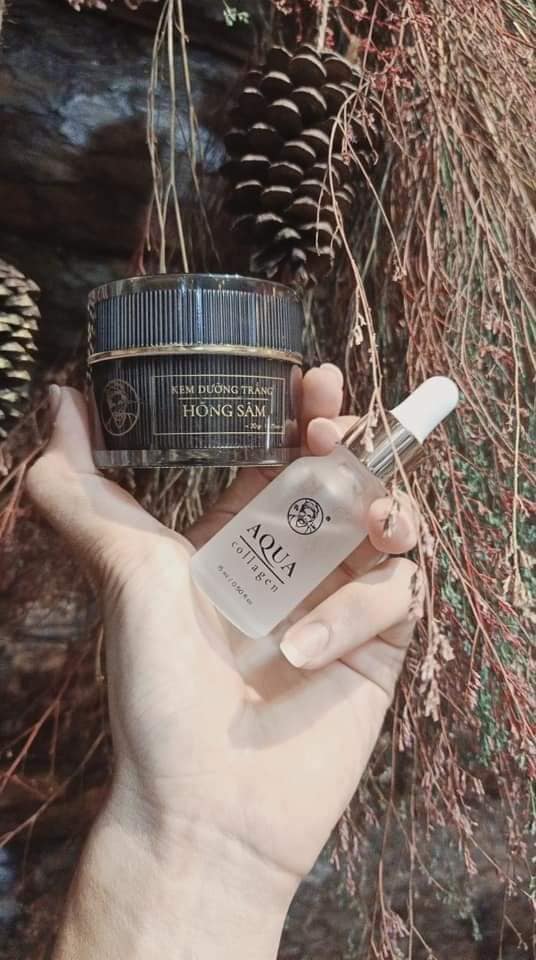Combo kem hồng sâm bà lão kết hợp Aqua collagen bà lão Combo kem hồng sâm bà lão kết hợp Aqua collagen bà lão