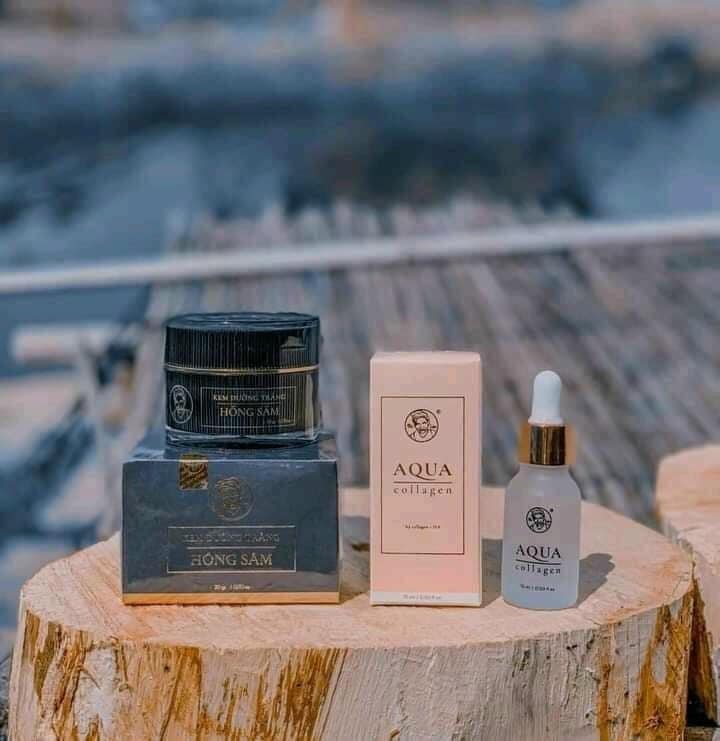 Combo kem hồng sâm bà lão kết hợp Aqua collagen bà lão Combo kem hồng sâm bà lão kết hợp Aqua collagen bà lão