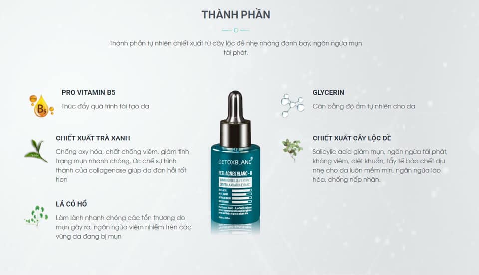 Serum trị mụn lộc đề H hàng chính hãng Detox Blanc Serum trị mụn lộc đề H hàng chính hãng Detox Blanc