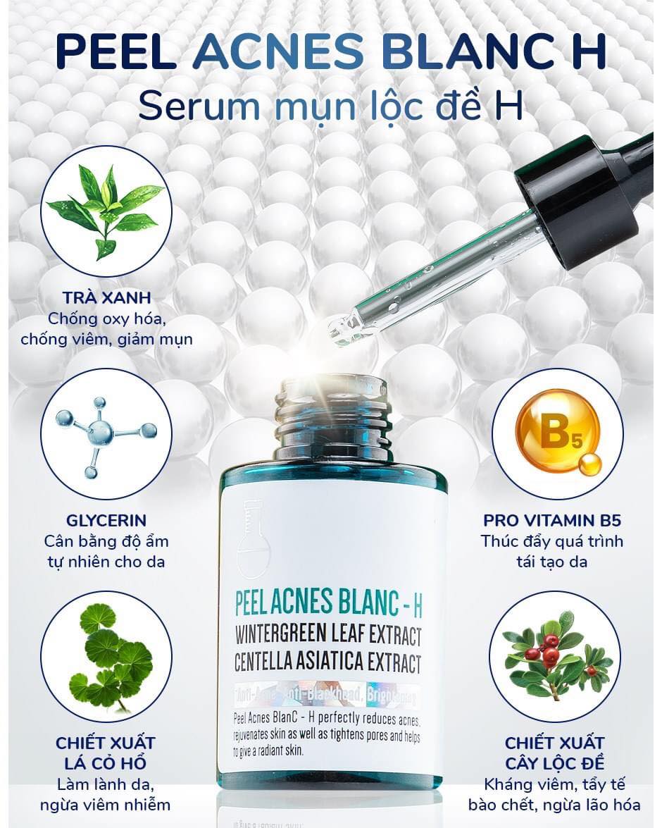 Serum trị mụn lộc đề H hàng chính hãng Detox Blanc Serum trị mụn lộc đề H hàng chính hãng Detox Blanc