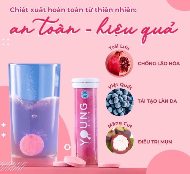 Viên sủi Young Collagen giúp săn chắc da ngăn ngừa lão hóa Viên sủi Young Collagen giúp săn chắc da ngăn ngừa lão hóa
