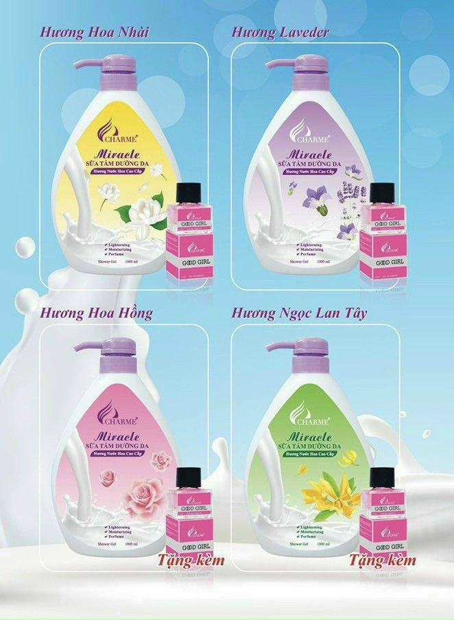 [Clip] Sữa tắm Charme MIRACLE 1000ml tặng kèm nước hoa