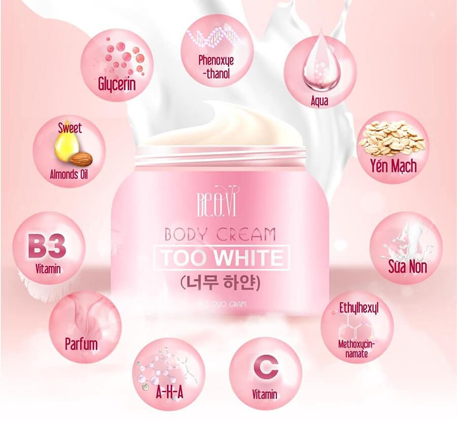 Kem trắng da body BE.O.VI chính hãng công ty Too White Kem trắng da body BE.O.VI chính hãng công ty Too White