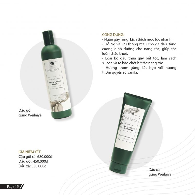 Combo bộ dầu gội xả Weilaiya mọc tóc chiết xuất gừng xả Combo bộ dầu gội xả Weilaiya mọc tóc chiết xuất gừng xả