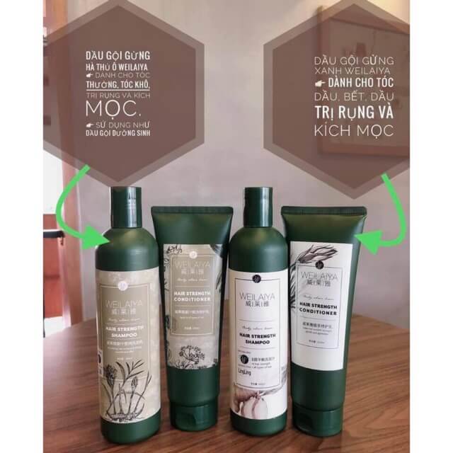 Combo bộ dầu gội xả Weilaiya mọc tóc chiết xuất gừng xả Combo bộ dầu gội xả Weilaiya mọc tóc chiết xuất gừng xả