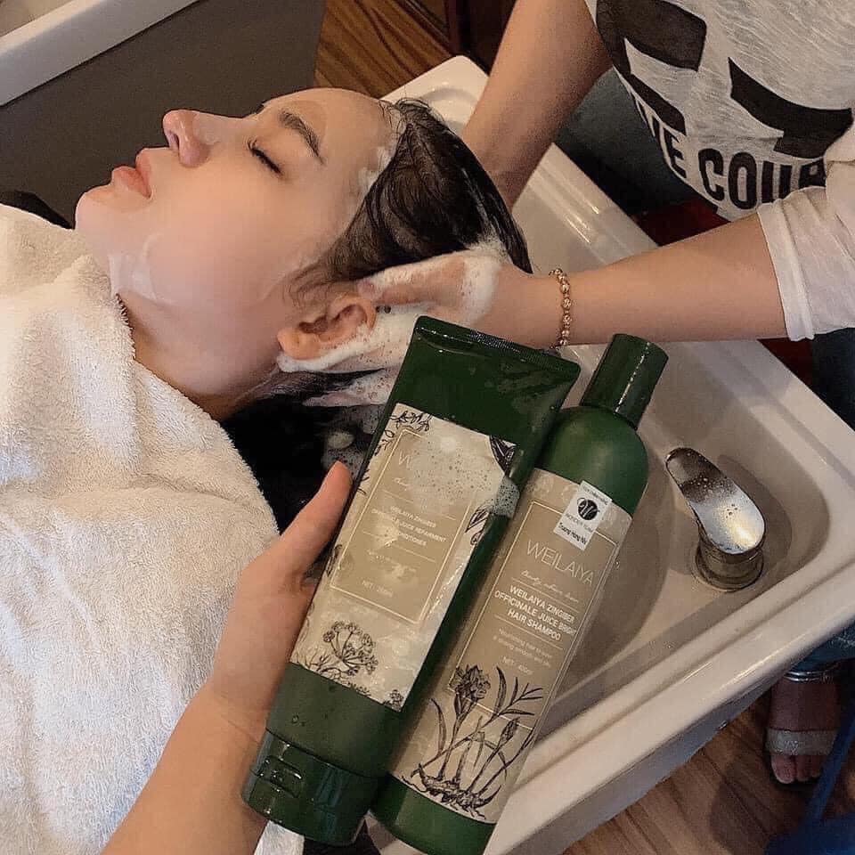 Combo dầu gội xả gừng hà thủ ô Weilaiya chính hãng Combo dầu gội xả gừng hà thủ ô Weilaiya chính hãng