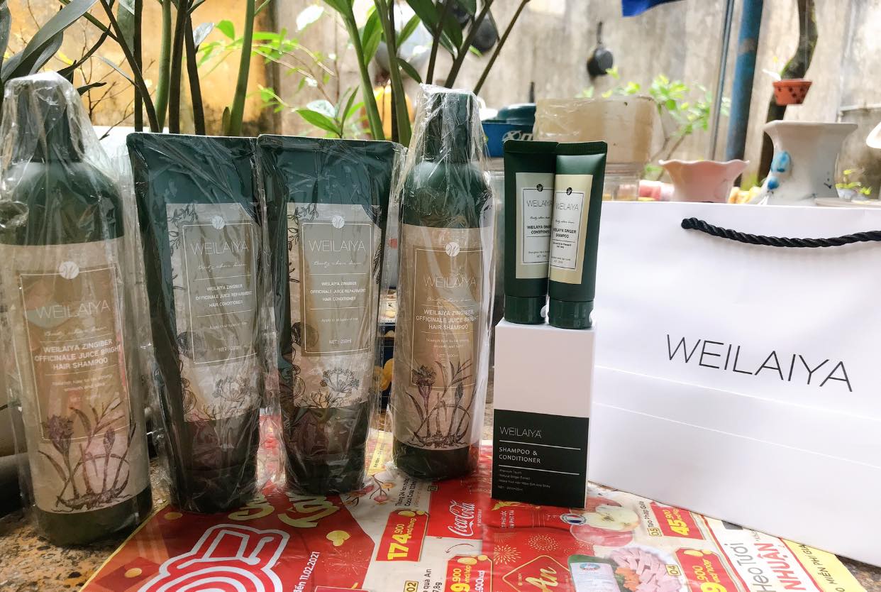 Combo dầu gội xả gừng hà thủ ô Weilaiya chính hãng Combo dầu gội xả gừng hà thủ ô Weilaiya chính hãng
