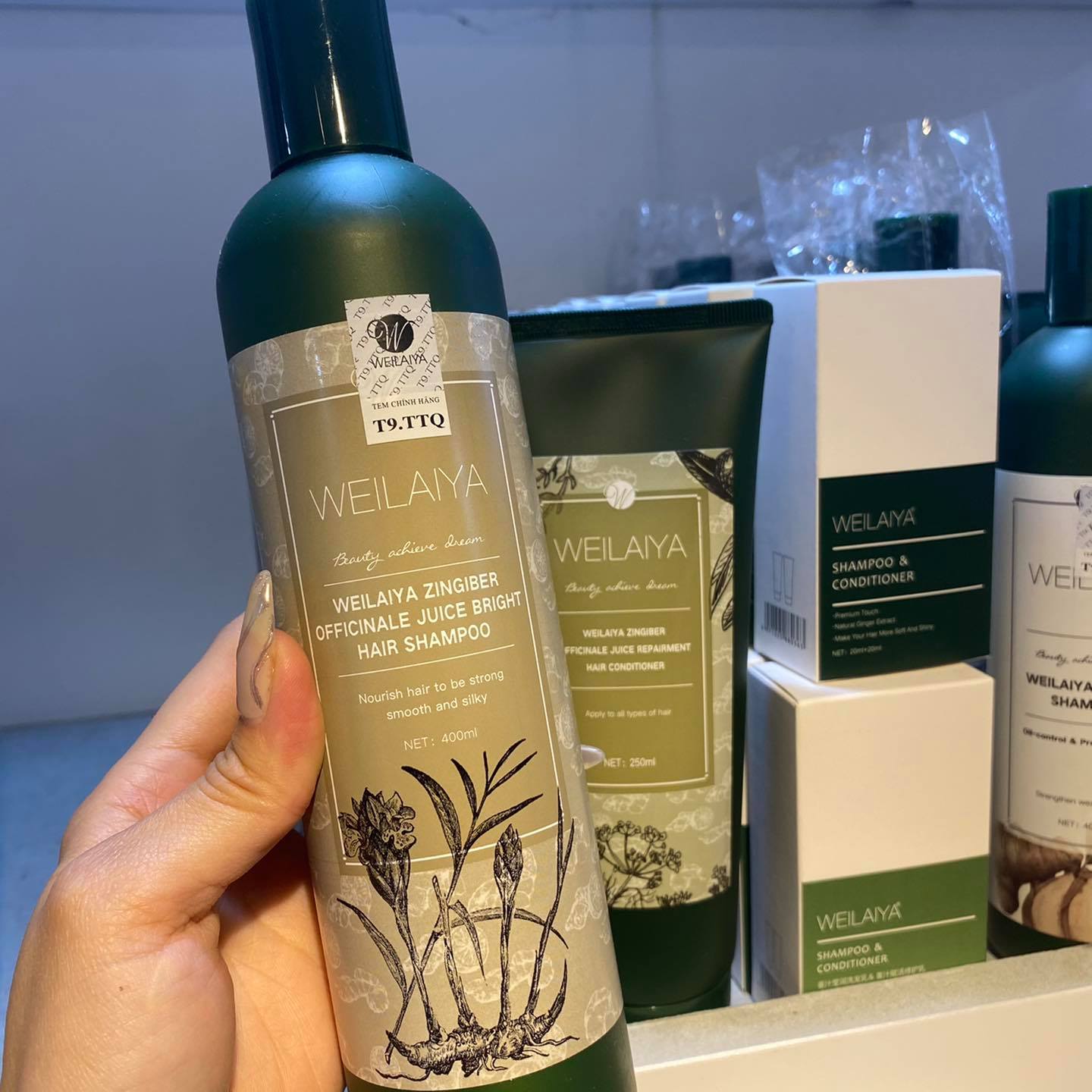 Combo dầu gội xả gừng hà thủ ô Weilaiya chính hãng Combo dầu gội xả gừng hà thủ ô Weilaiya chính hãng