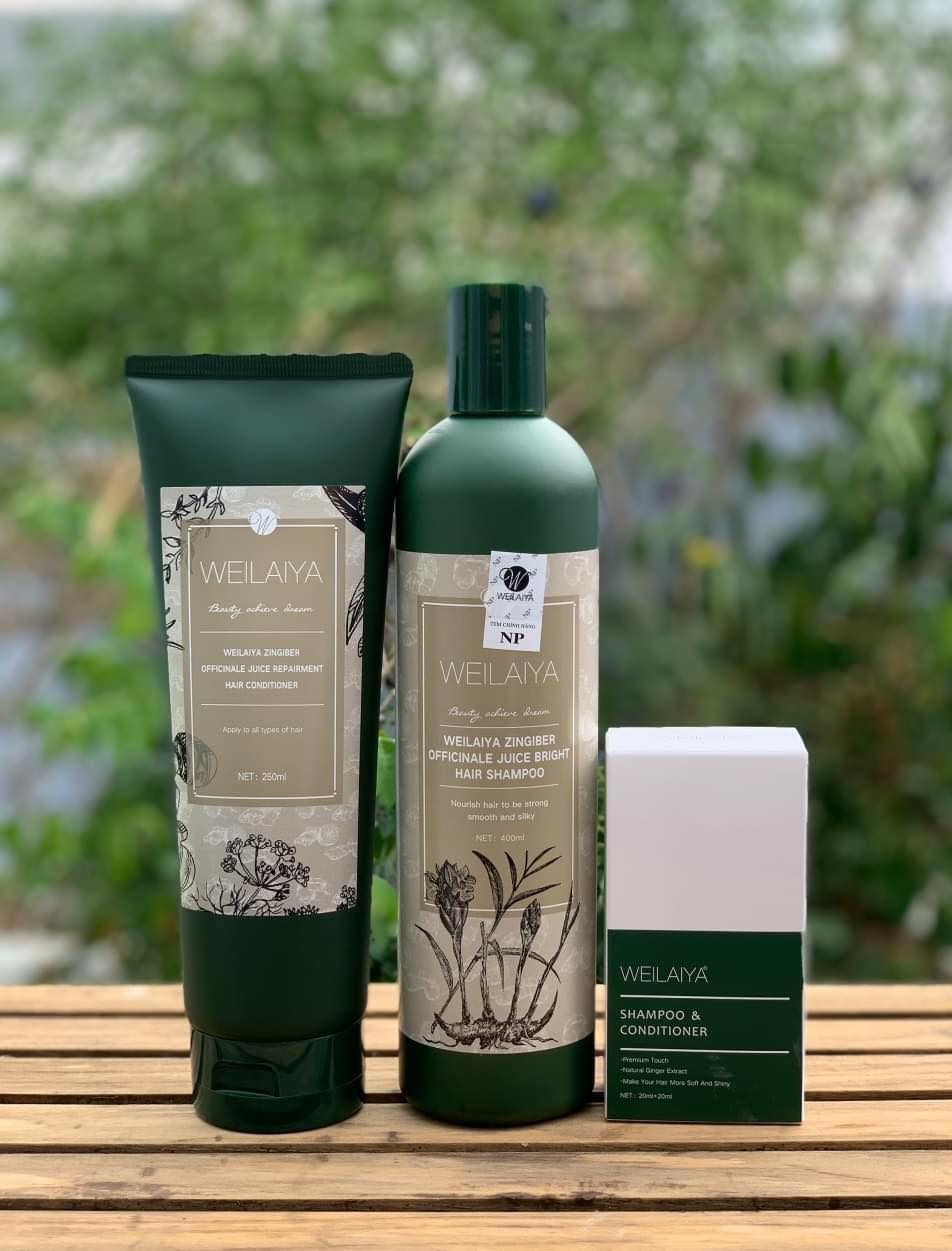 Combo dầu gội xả gừng hà thủ ô Weilaiya chính hãng Combo dầu gội xả gừng hà thủ ô Weilaiya chính hãng