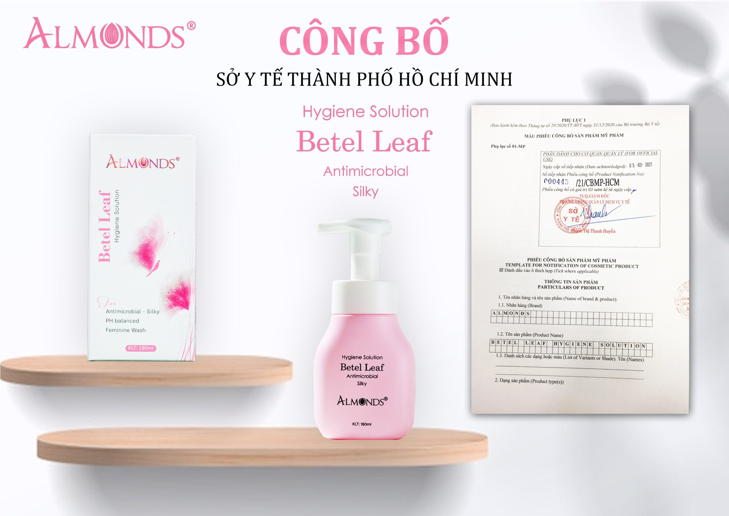 Dung dịch vệ sinh phụ nữ lá trầu Almonds chính hãng Dung dịch vệ sinh phụ nữ lá trầu Almonds chính hãng