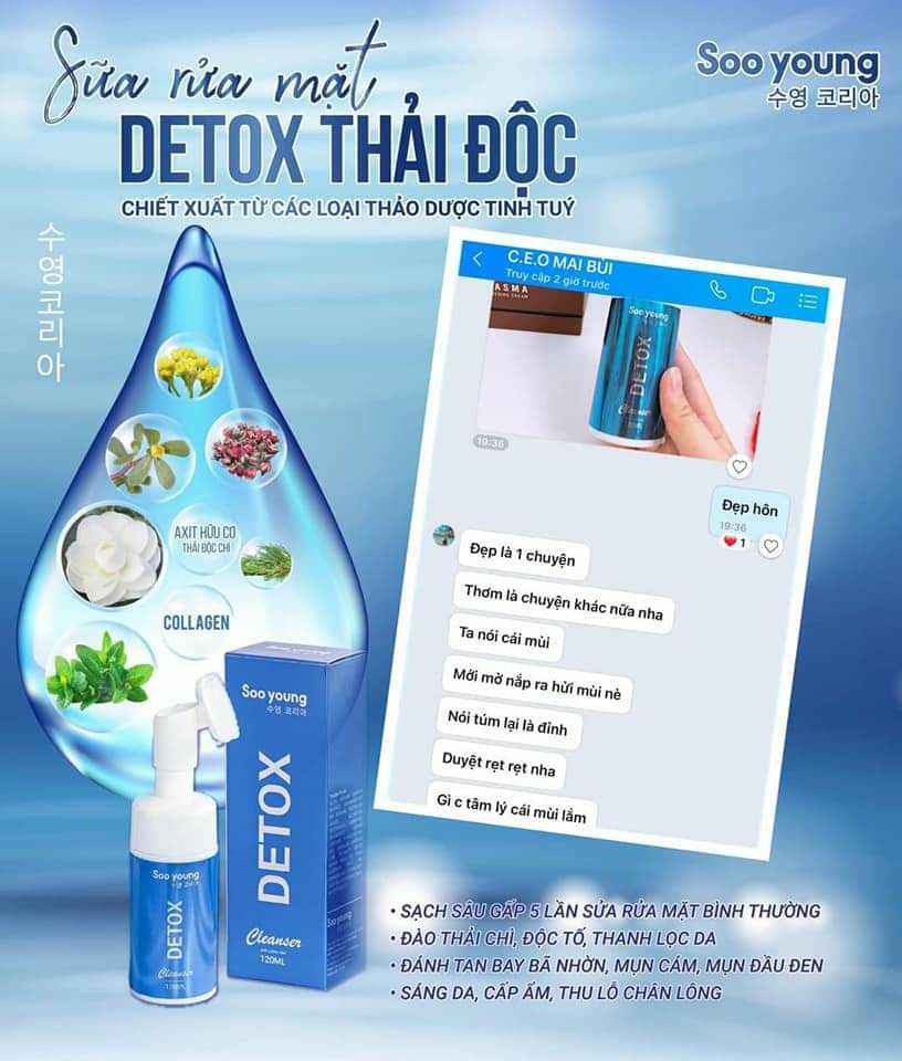 Sữa rửa mặt Detox Cleanser Soo Young có gì hot? Sữa rửa mặt Detox Cleanser Soo Young có gì hot?