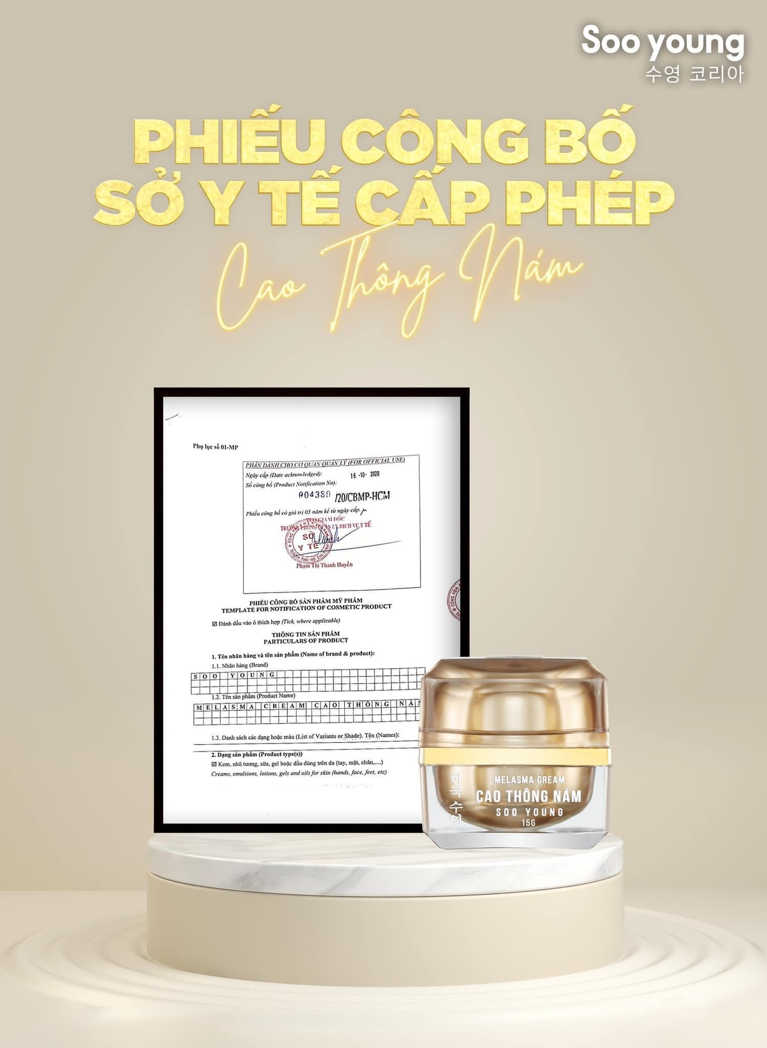 Cao thông nám Soo Young chính hãng Cao thông nám Soo Young chính hãng