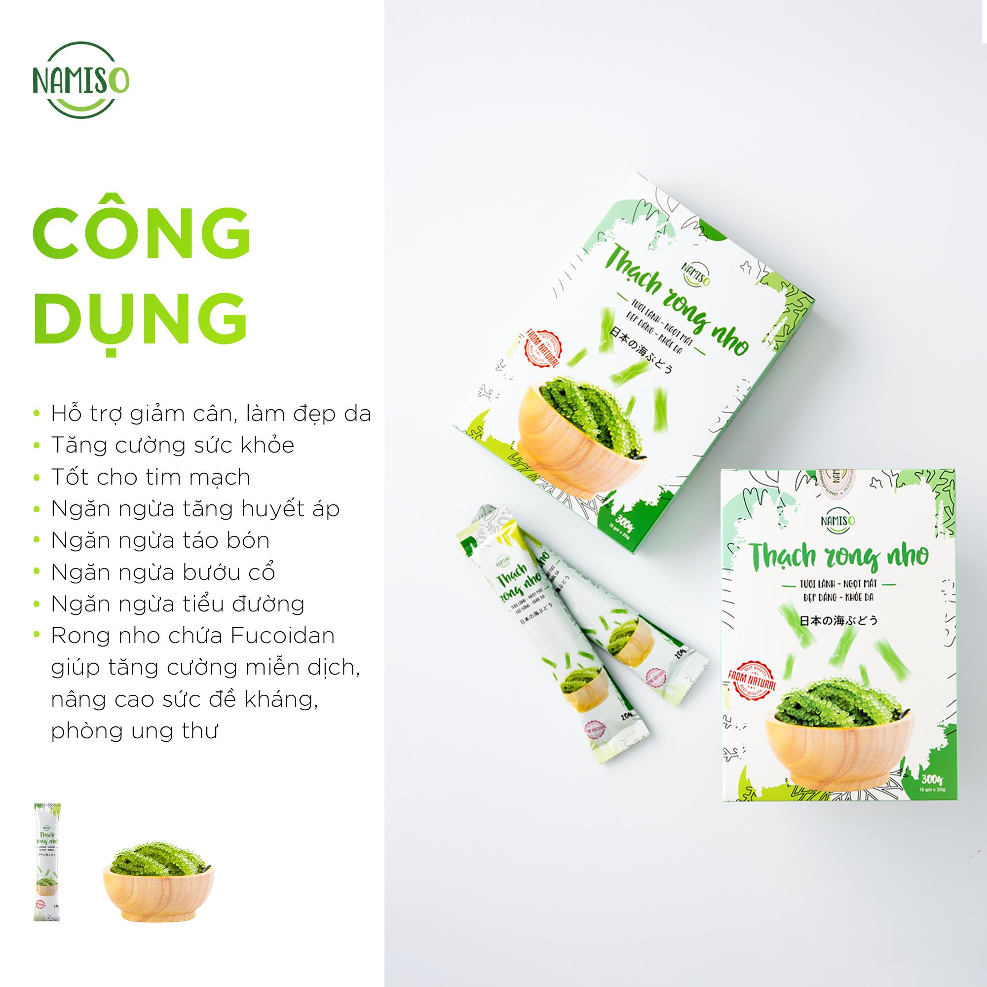 Ba gói thạch rong nho mỗi ngày lấy lại sắc vóc hoàn mỹ Ba gói thạch rong nho mỗi ngày lấy lại sắc vóc hoàn mỹ